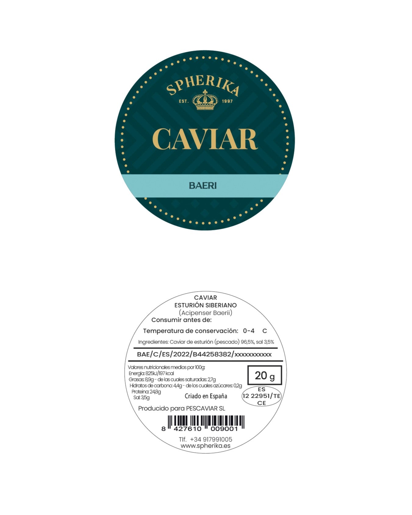 SPHERIKA, Caviar de esturión 20g