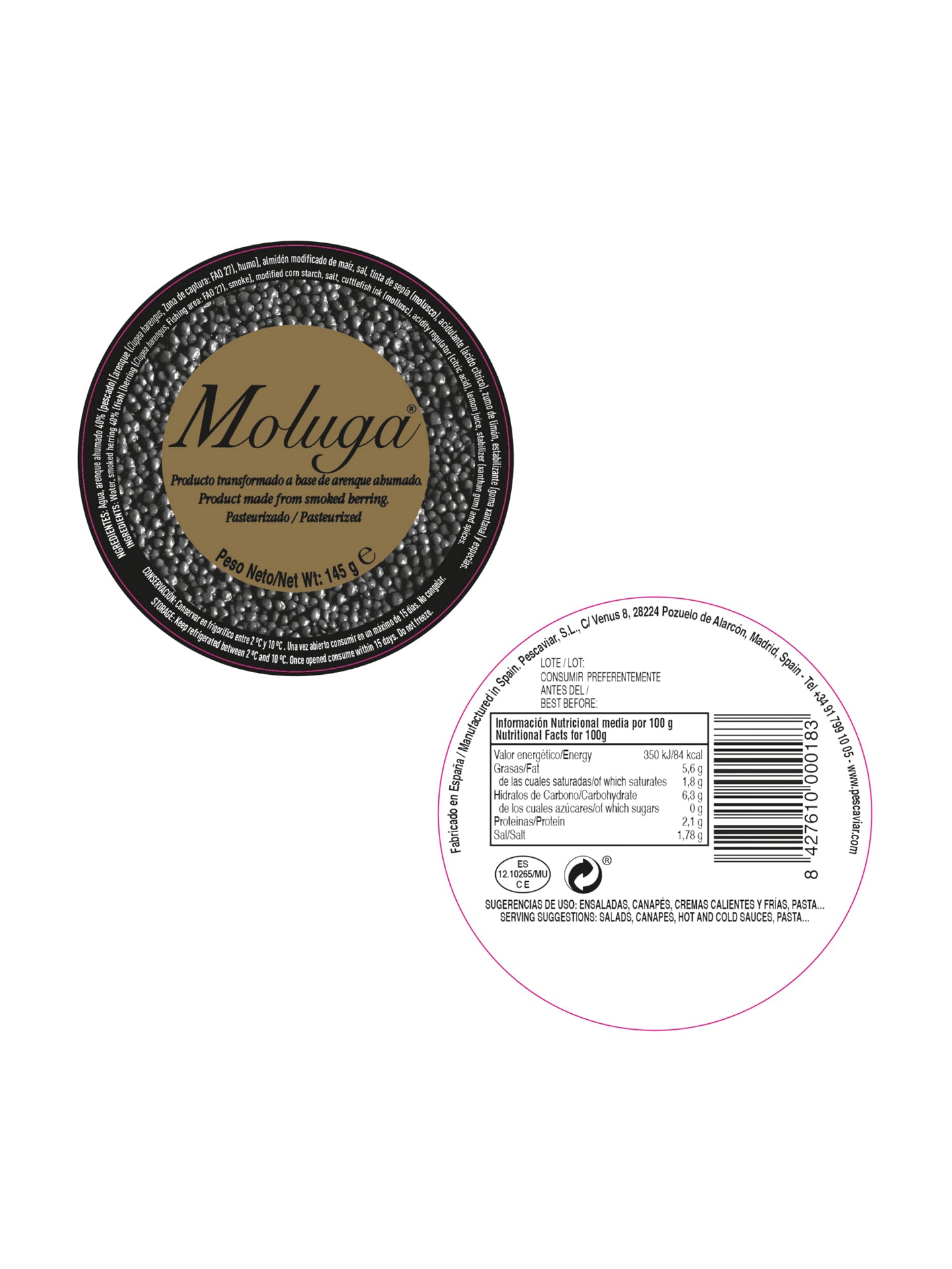 MOLUGA, smoked herring spheres 145g