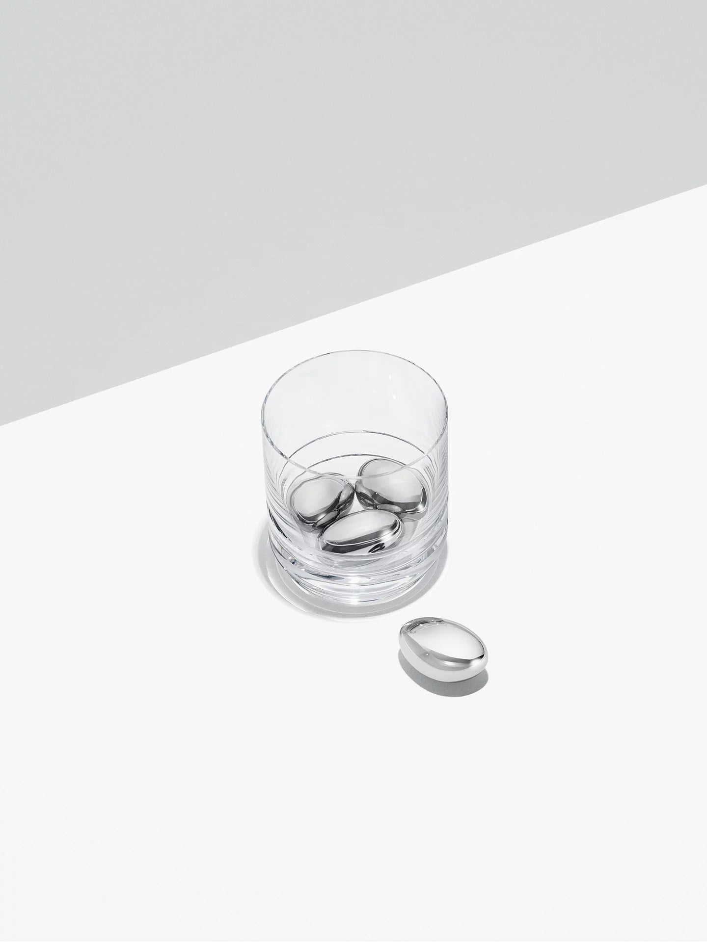 Ice cubes, stainless steel