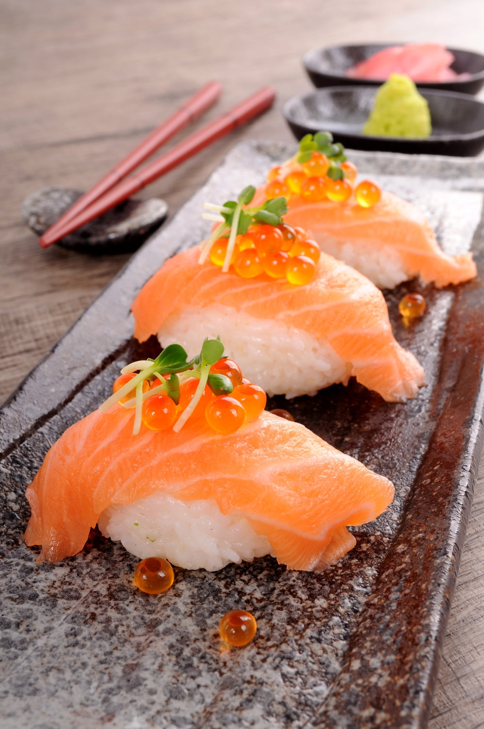 huevas de salmón (KETA) sashimi